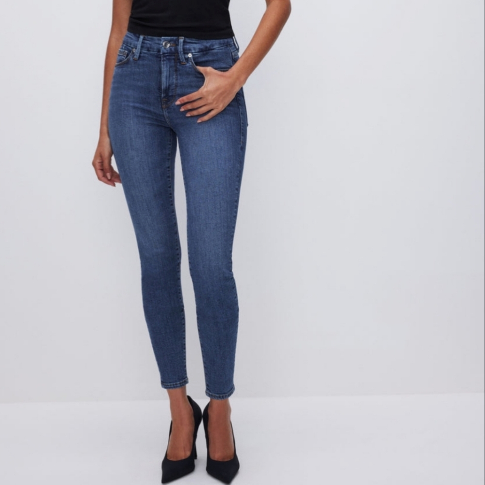 Good American good legs crop high rise skinny jeans womens sz 14/32